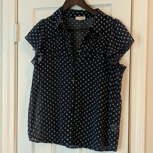 Maison Jules navy patterned blouse